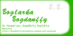 boglarka bogdanffy business card